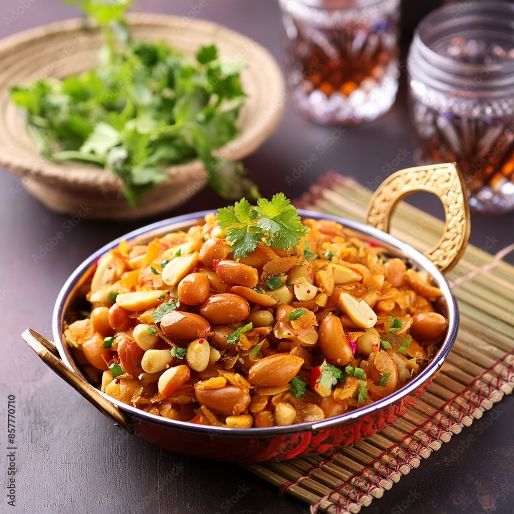 Indian chaat food crunchy masala peanuts Indian chaat food crunchy masala peanuts