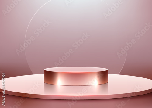 Luxury 3D Rose Gold Metalli...
