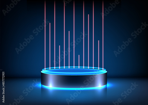 3D realistic blue color pod...