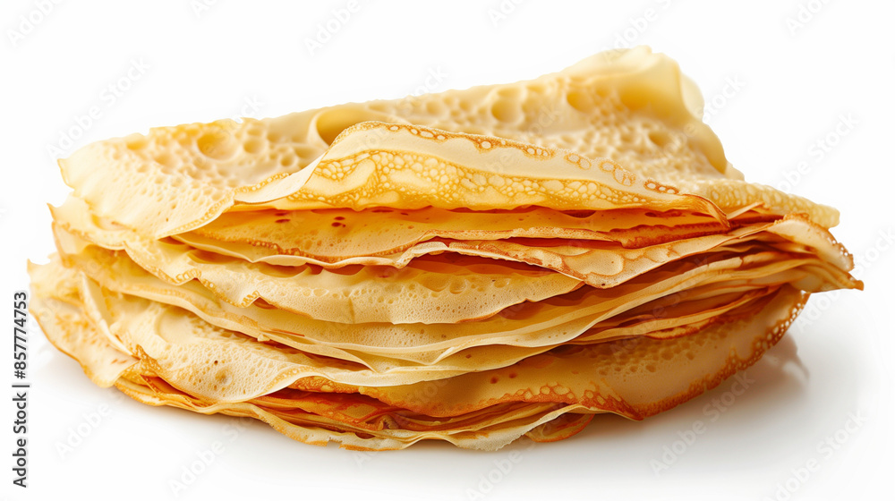 stack of crepes isolated on white stack of crepes isolated on white