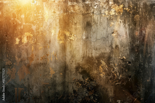 Old grey abstract grunge stucco rustic wall with decorative texture. Empty space for writing. Illustration. Generative AI