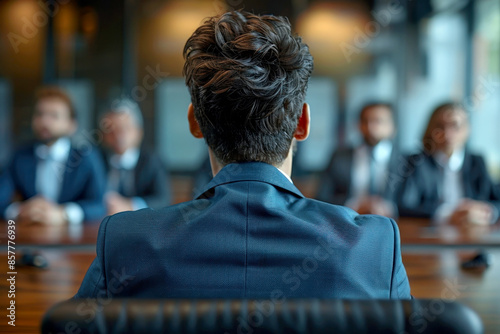 a business man who is interviewing someone new job concept .generative ai