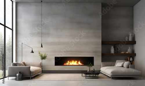 Illustration of a large and luxurious penthouse hotel bedroom with a beautiful private pool and elegant interior design