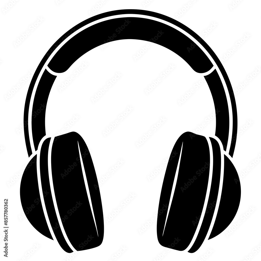 Headphones icon vector silhouette illustration. Headphones icon vector silhouette illustration.
