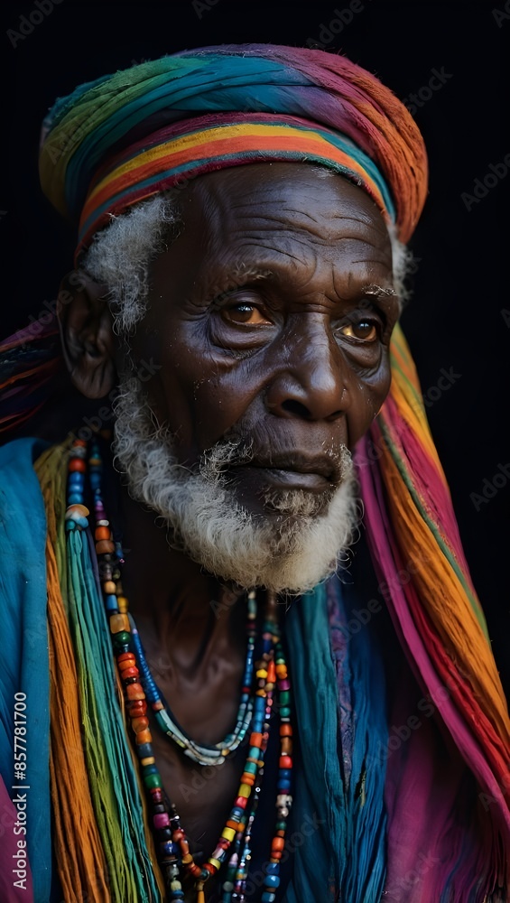 portrait of African person thinking, Ai generative portrait of African person thinking, Ai generative