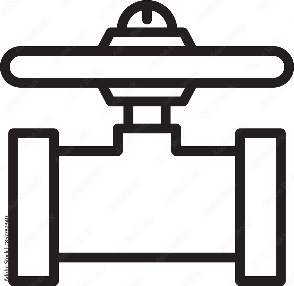 Pipeline and Valve Icon Pipeline and Valve Icon