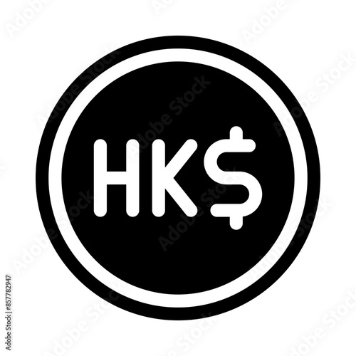 hongkong dollar coin black glyph icon