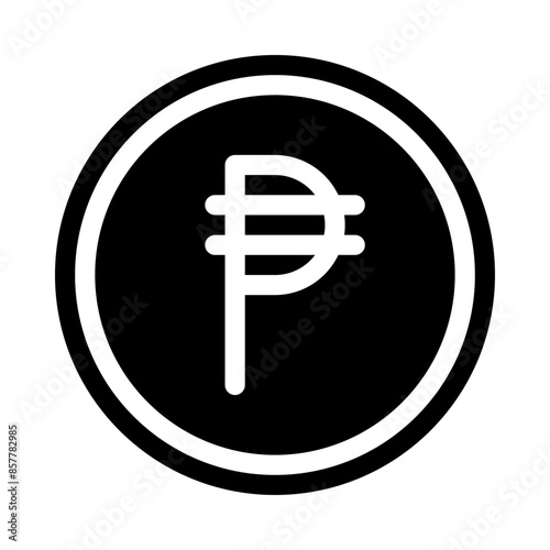 peso philippines coin black glyph icon