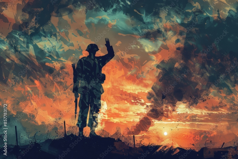 A solemn salute to the fallen is depicted in this Memorial Day A solemn salute to the fallen is depicted in this Memorial Day