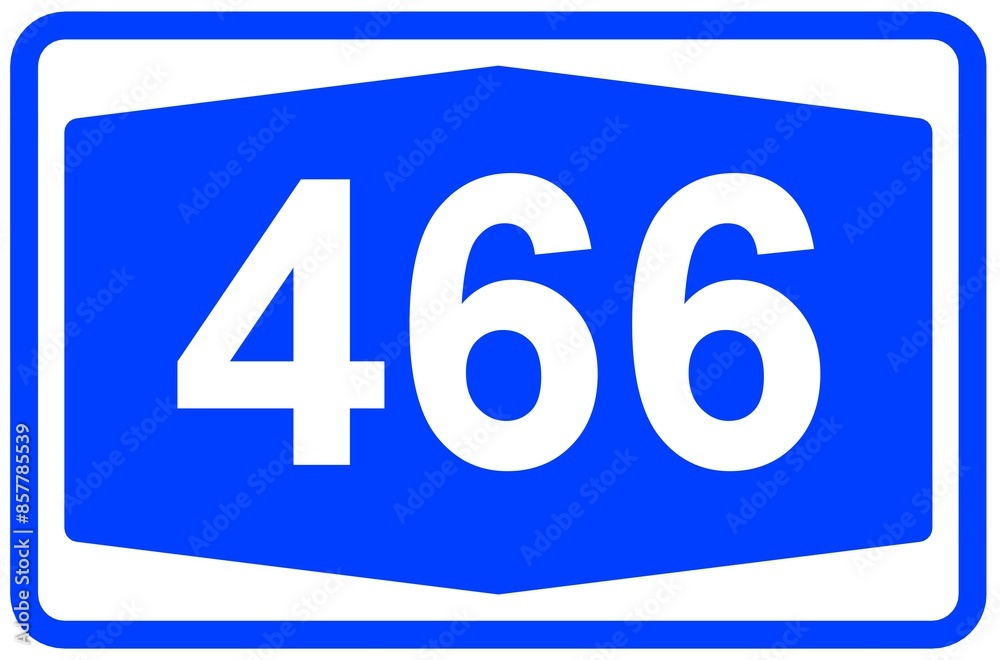 Illustration eines Autobahnschildes der Autobahn 466 in Deutschland Illustration eines Autobahnschildes der Autobahn 466 in Deutschland