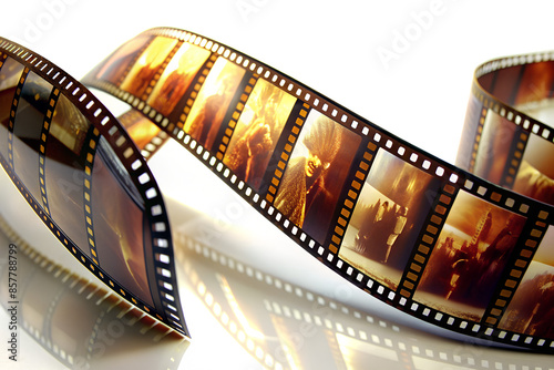 Film Strip, No Background. Perfect for: movie posters, photography concepts, cinema graphics, movie promotions, photography exhibitions, isolated film-related imagery.
