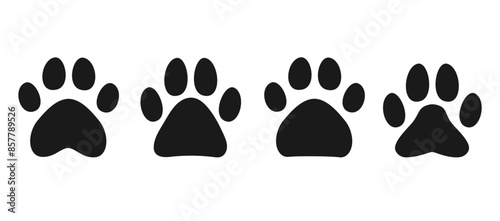 Pet Paws Isolated. Abstract Cartoon Cat and Dog Imprints. Design Element for Dog or Cat Day, Pets Day.