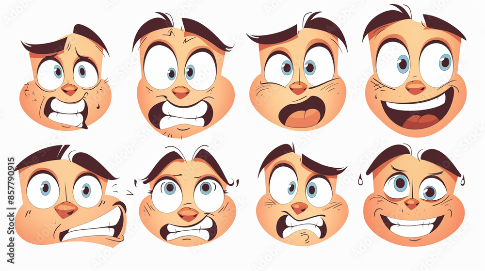 Funny faces captured on a clean white background Funny faces captured on a clean white background