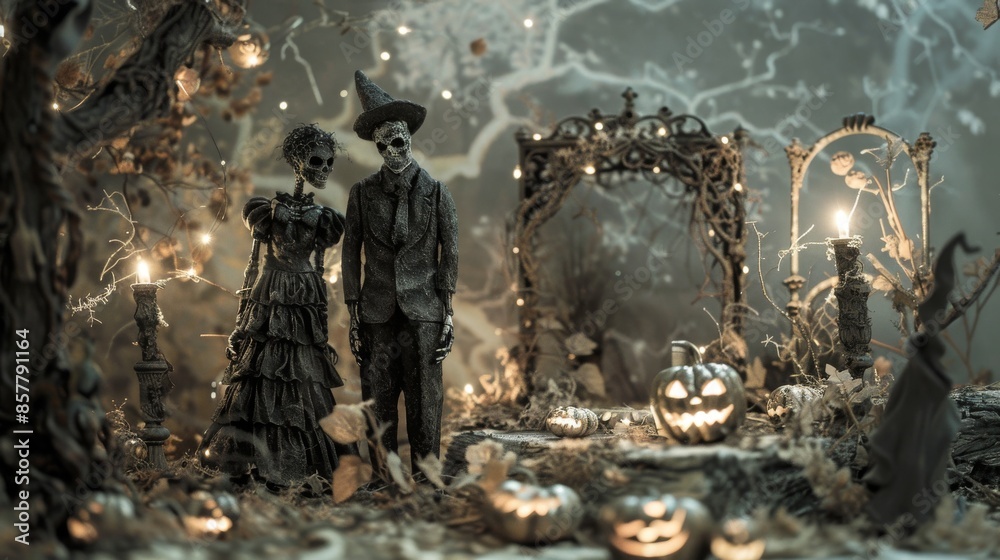 Creepy Halloween Figures in Glamorous Lighting Creepy Halloween Figures in Glamorous Lighting