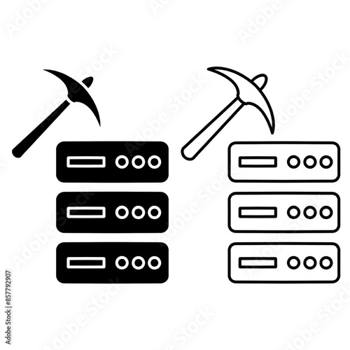 data mining icon from artificial intellegence and future technology collection. Thin linear data mining, technology, internet outline icon isolated on white background. Line vector data mining sign