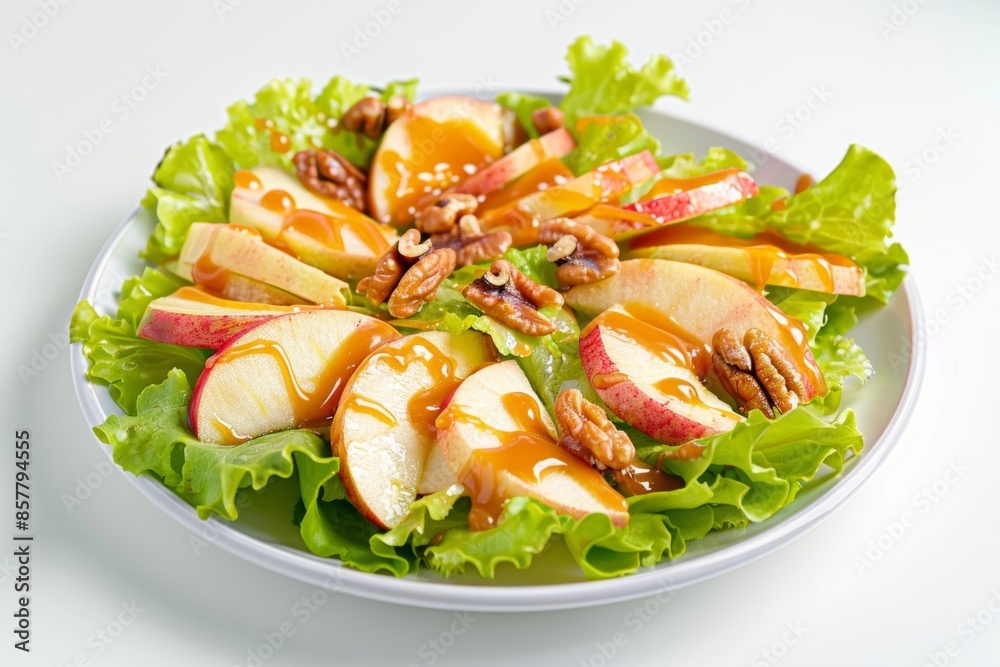 Delightful Caramel Apple Salad with Caramel Drizzle and Walnuts Delightful Caramel Apple Salad with Caramel Drizzle and Walnuts