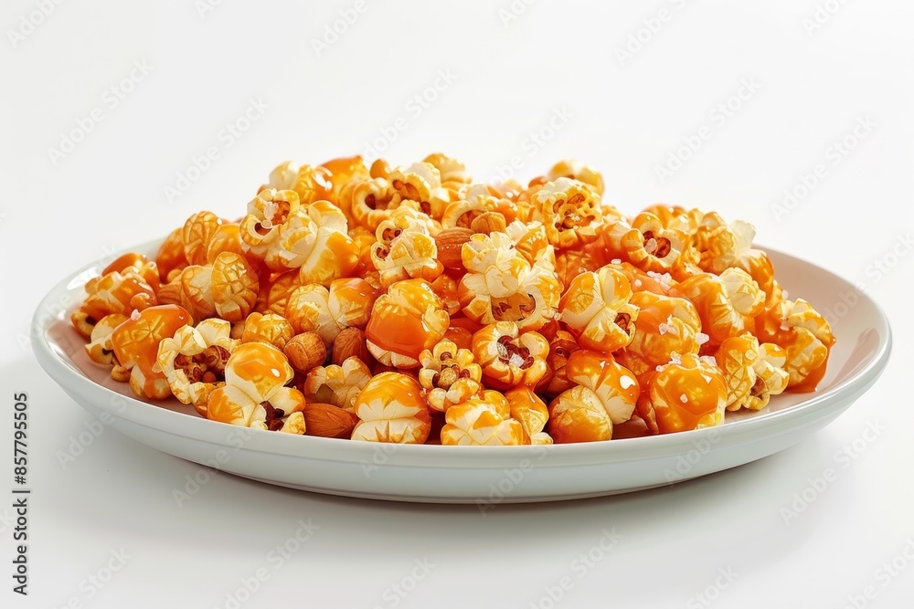 Luxurious Caramel Popcorn in Silver Bowl Luxurious Caramel Popcorn in Silver Bowl