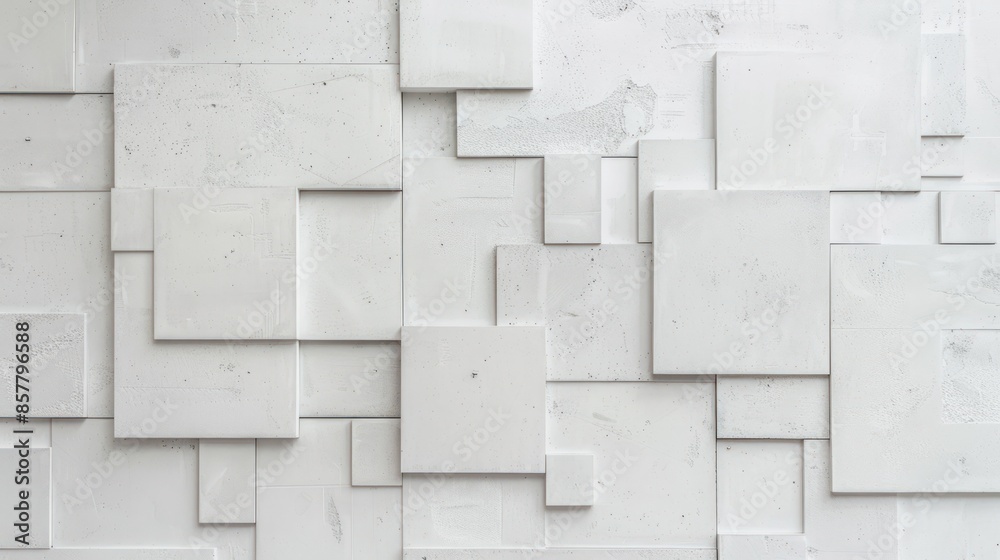 Naklejka premium White Geometric Wall Texture