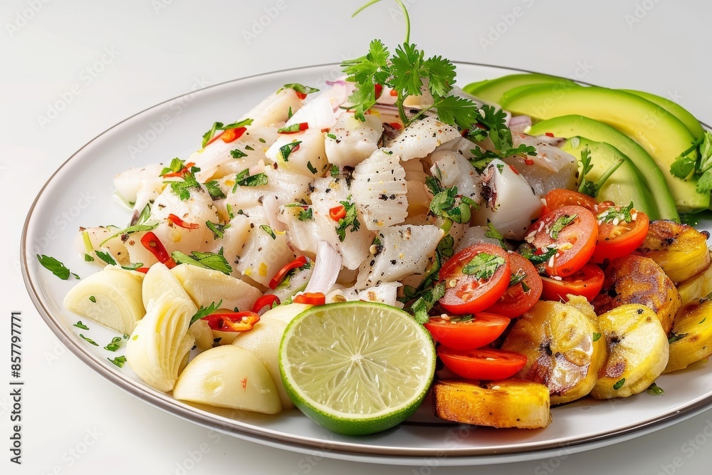Latin American Delight: Ceviche with Crisp Red Onions and Cilantro Latin American Delight: Ceviche with Crisp Red Onions and Cilantro