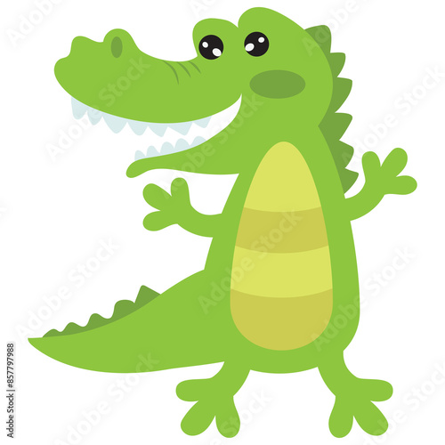 Cute crocodile  vector cartoon illustration