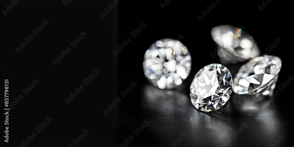 Sparkling diamonds against black background to enhance brilliance and elegance. Concept Diamond Jewelry, Black Background, Brilliance, Elegance, Sparkling Sparkling diamonds against black background to enhance brilliance and elegance. Concept Diamond Jewelry, Black Background, Brilliance, Elegance, Sparkling
