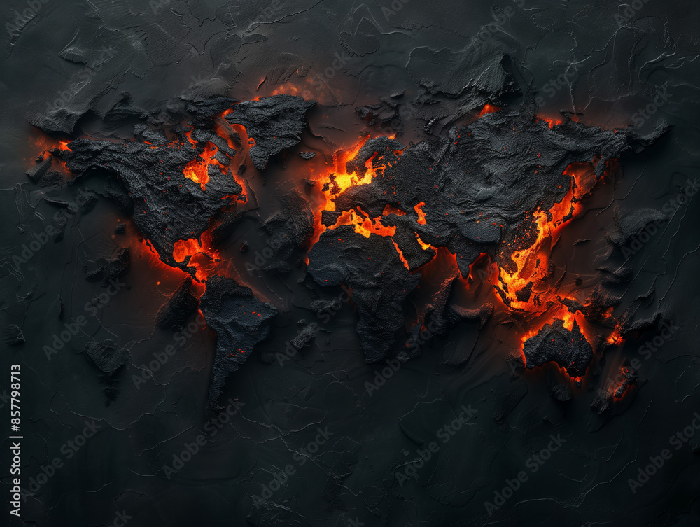 Dark World: Environmental Disaster and Global Warming Illustration Dark World: Environmental Disaster and Global Warming Illustration