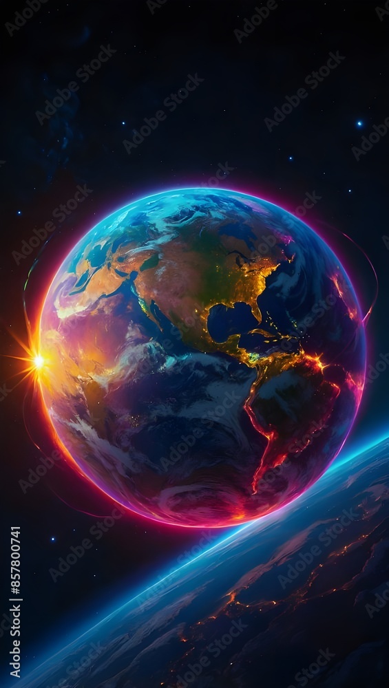 earth in space, Ai generative earth in space, Ai generative