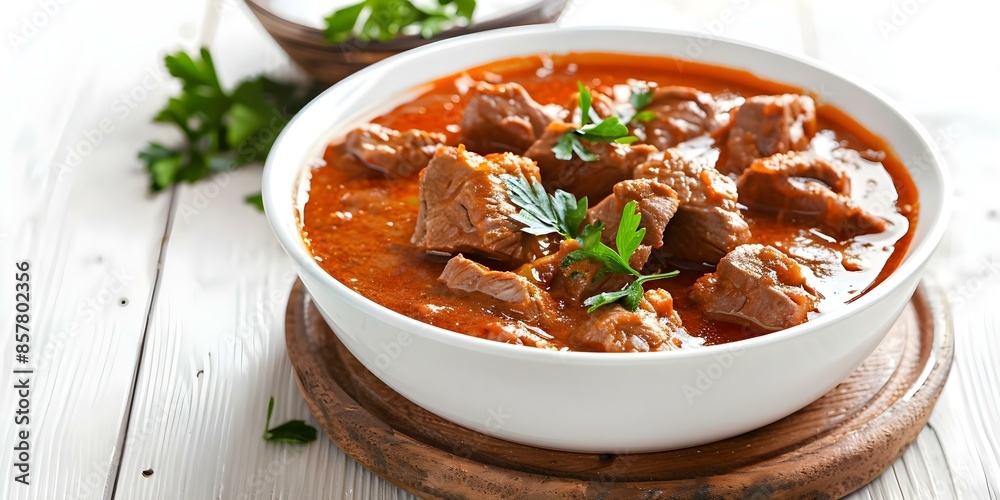 Traditional homemade beef stew goulash isolated on transparent background. Concept Beef Stew, Goulash, Homemade, Traditional Cuisine, Transparent Background Traditional homemade beef stew goulash isolated on transparent background. Concept Beef Stew, Goulash, Homemade, Traditional Cuisine, Transparent Background
