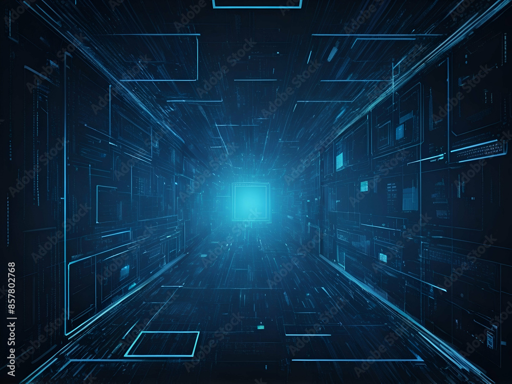 abstract Digital technology background. Digital data square blue line pattern pixel background abstract Digital technology background. Digital data square blue line pattern pixel background