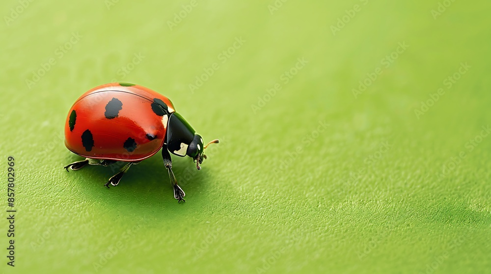 Fototapeta premium ladybug on lime background