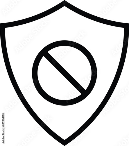 Shield block sign . Shield prohibition icon . Shield ban icon vector Free Download Shield block sign . Shield prohibition icon . Shield ban icon vector - GFXLoad