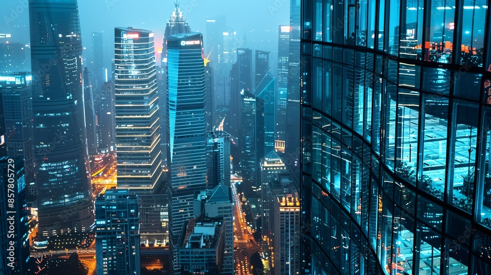 Φωτογραφία A glimpse at contemporary corporate structures in a futuristic metropolis in Asia