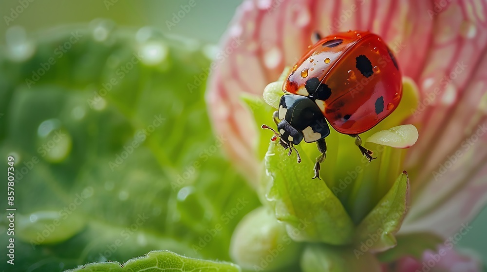 Fototapeta premium Ladybug on nicotiana flower