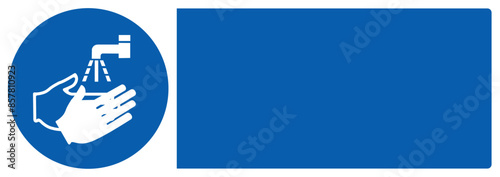 ISO mandatory safety signs wash your hand your custom message here landscape size 1/2 a4,a3,a2,a1