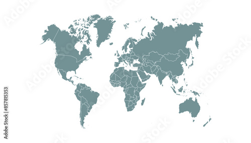 World map. Modern color vector map. Silhouette map	
