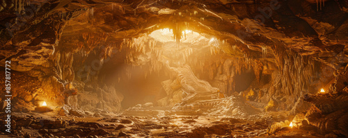 A hidden cave holds the key to untold riches, its depths teeming with treasure and danger in equal measure. photo