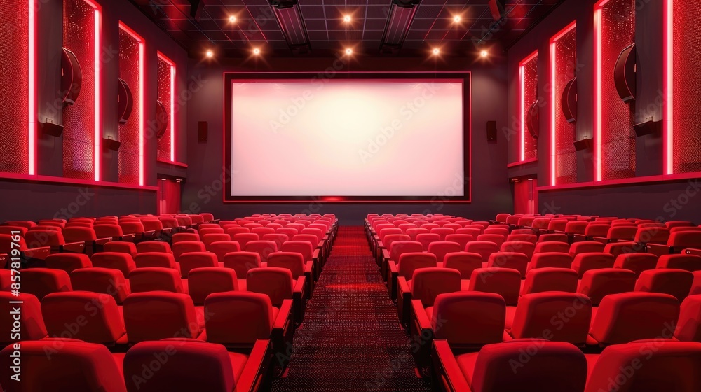 Empty Red Seats In A Modern Movie Theater Empty Red Seats In A Modern Movie Theater