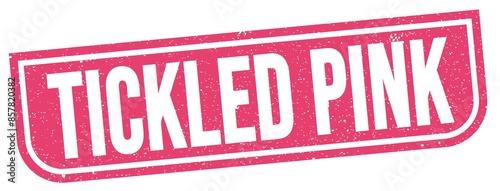 Cuadro en lienzo TICKLED PINK text written on pink stamp sign.