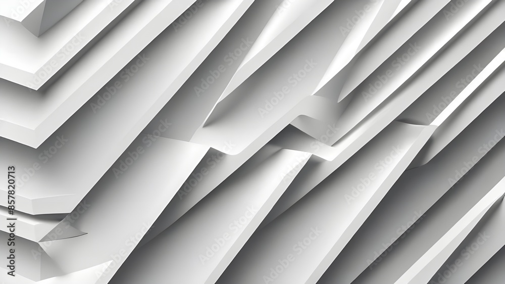 Fototapeta premium White striped pattern background, 3d lines design, abstract minimal white gray background for business presentation.