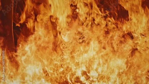 강렬한 불길로 휩싸인 화재현장