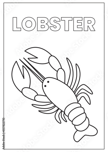 lobster sketch for coloring book vector