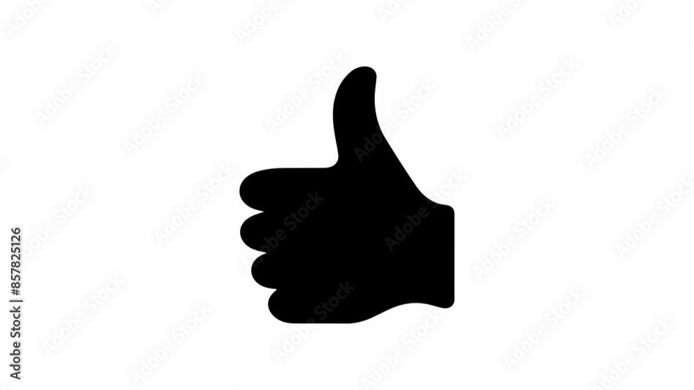 Social media black thumb like line icon sign symbol motion animation 4k video isolated on the white background. Social media black thumb like line icon sign symbol motion animation 4k video isolated on the white background.