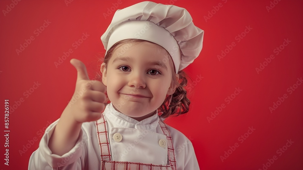 Cheerful Young Chef Shows Approval in Vibrant Portrait Cheerful Young Chef Shows Approval in Vibrant Portrait