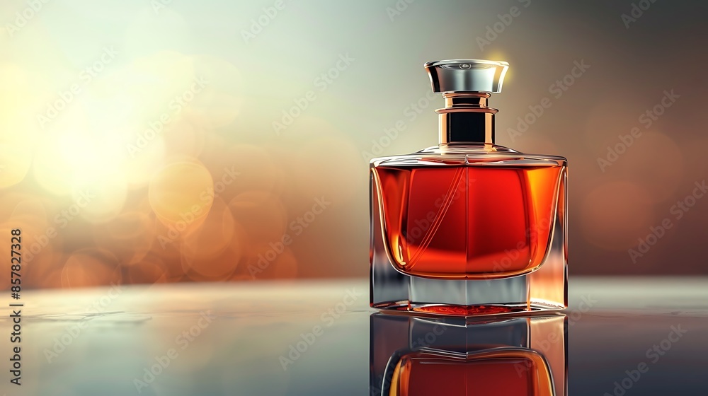 Modern stylish perfume bottle with clipping path around bottle or with reflection Modern stylish perfume bottle with clipping path around bottle or with reflection