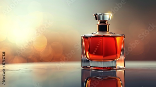 Modern stylish perfume bottle with clipping path around bottle or with reflection © Michael