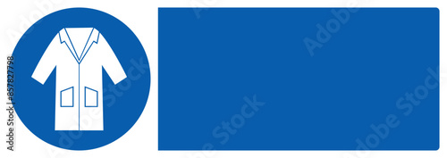 ISO mandatory safety signs wear labcoat your custom message here landscape size 1/2 a4,a3,a2,a1