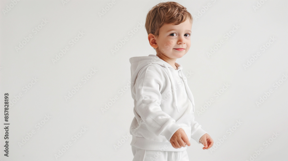 Portrait of a Child in White Sporty Attire Portrait of a Child in White Sporty Attire