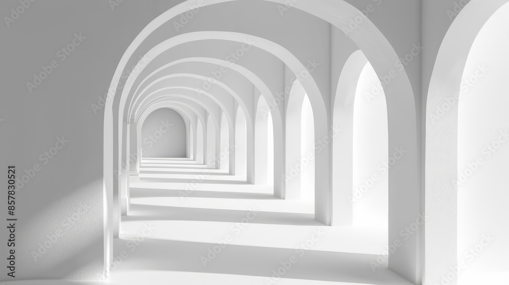 Abstract Background of Infinite Corridor with Light White Color Abstract Background of Infinite Corridor with Light White Color