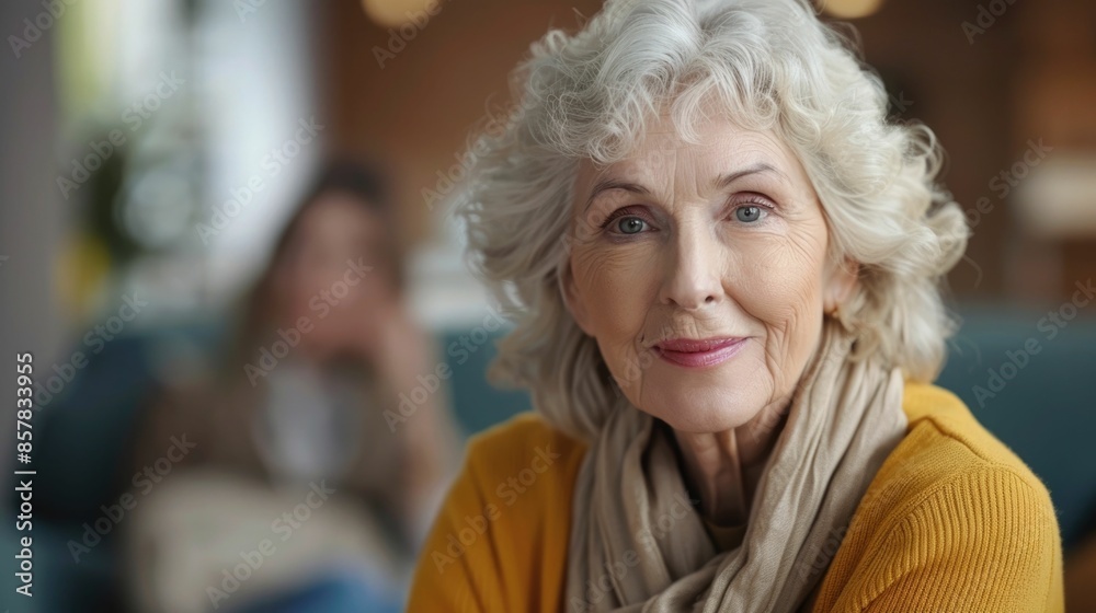 Elderly woman with gray hair and a warm genuine smile participating in a cancer survivor support group reflecting the resilience strength and community spirit of those overcoming adversity Elderly woman with gray hair and a warm genuine smile participating in a cancer survivor support group reflecting the resilience strength and community spirit of those overcoming adversity