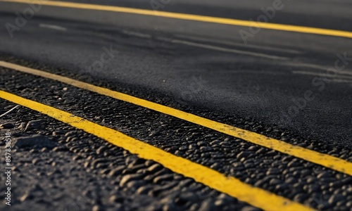 yellow line on asphalt